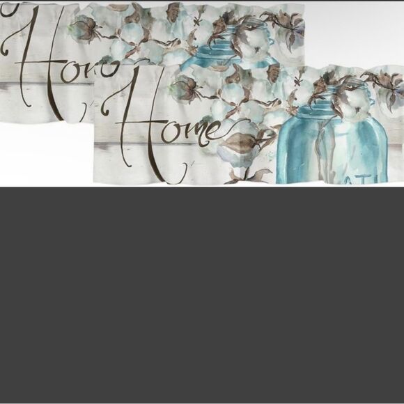 Wooden Plank Curtain Valance For Windows Rod Pocket Valance Curtains Floral Fami - Picture 1 of 1